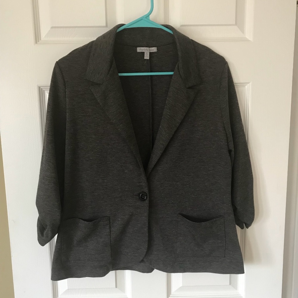Gray 3/4 sleeve blazer